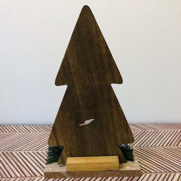 Hobby Lobby Christmas Wood Plank White Wash Tree Tabletop Décor Cottage Charm - Picture 5 of 6